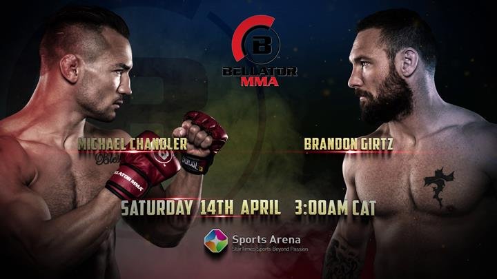 StarTimes_Ng's tweet photo. Michael Chandler vs Brandon Girtz
Don't miss ''Bellator 197'' Lightweight fight this Saturday(14th April) on #STSportsArena @ 2:00 AM.
#bellator197
#bellator
#mma
#mixedmartialarts https://t.co/jaU8qdqSZq