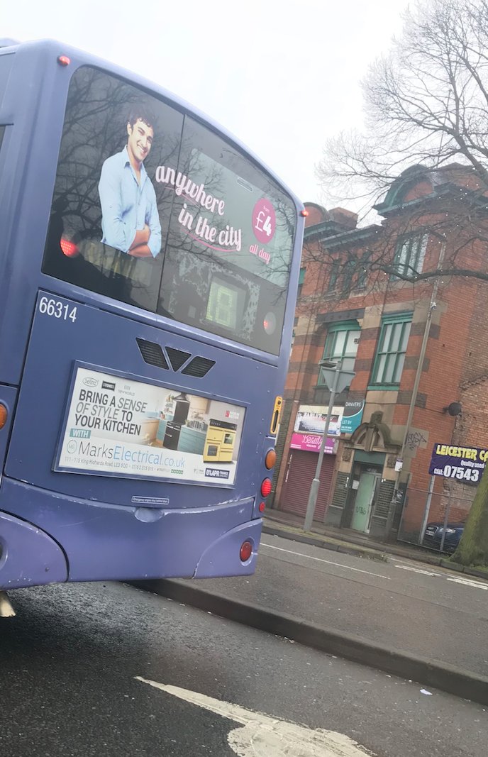 Have you seen <a href="/MarksElectrical/">Marks Electrical</a>'s latest campaign on the @FirstLeicester buses.. they look GREAT!!!! #OOH #BusLowerRears #Leicester