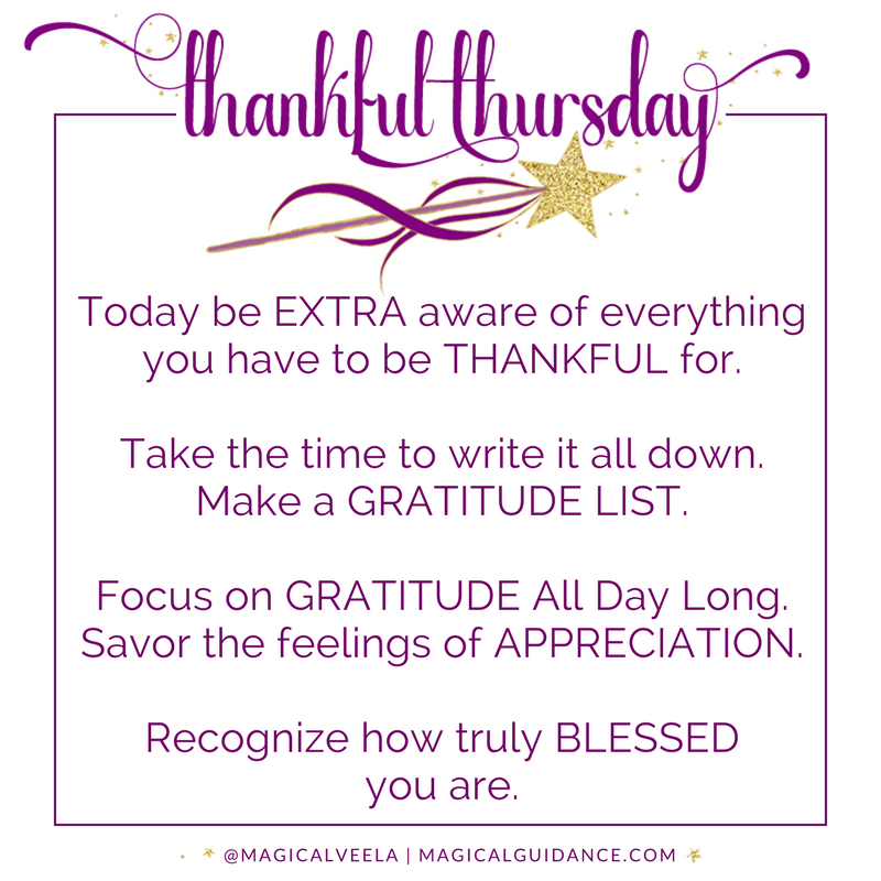 MagicalGuidance's tweet photo. ✨💜✨ What?! It's Thankful Thursday already?! YASSS! This is your reminder that Gratitude is a fast pass to The Magical Receiving State. Start with a Gratitude List: “I am so grateful for…” ✨💜✨ #thankfulthursday #gratitude #highvibe #loa #manifestation #prosperity https://t.co/PyBAtOWMJU