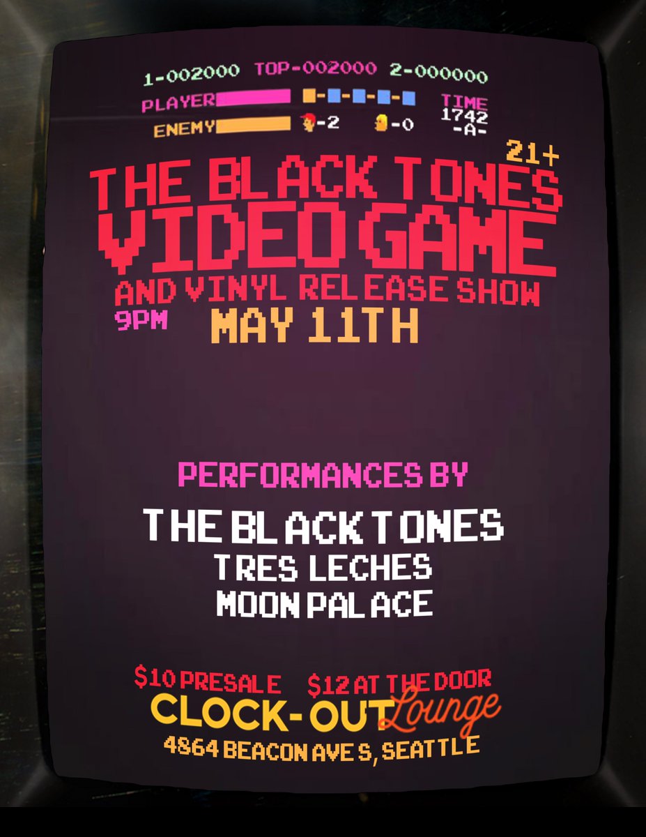 Next Seattle Show! 
Opening for @The_Black_Tones at Clock-Out Lounge
21+ $10 adv/ $12 dos
Tickets: ticketfly.com/event/1671289-…