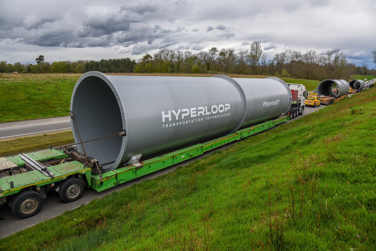 hyperlooptt's tweet image. The best way to predict the future is to create it. Today marks the official arrival of our passenger and freight tubes in Toulouse, France. Building the #Hyperloop begins now. #HyperloopTTMovement #HyperloopTT