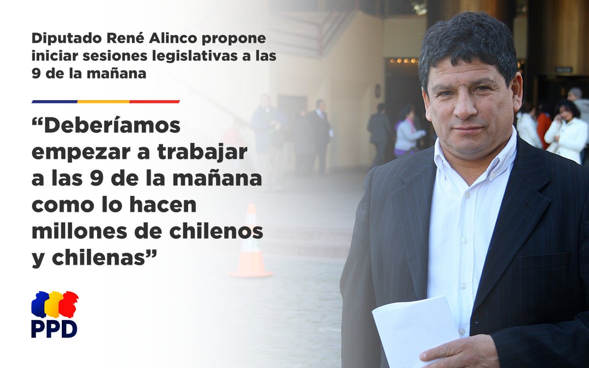Diputado René Alinco propone iniciar sesiones a las 9 de la mañana: "Es hora de abrir las puertas de este Congreso, que venga la gente, se interiorice, vea quienes trabajan y lo que se discute" goo.gl/KuYExd