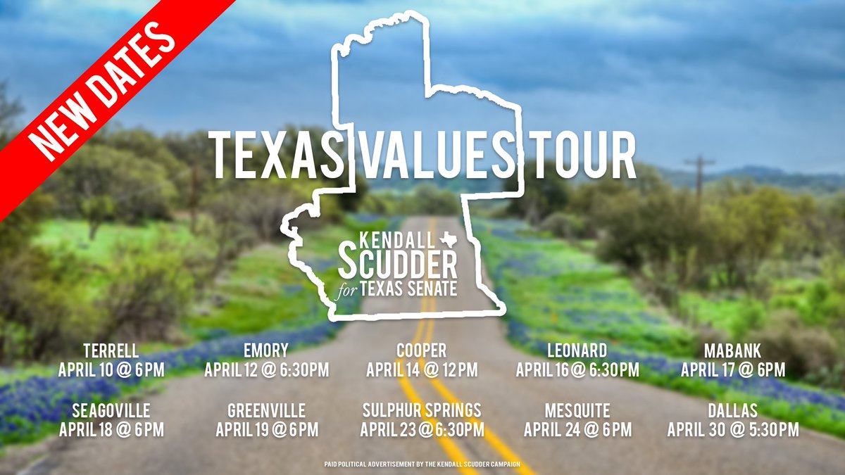 KendallScudder's tweet photo. Folks tell me they don't see much of @SenBobHall, but why would he bother? 94% of Bob's funding comes from outside our district. He know's who he's working for. I want to work for YOU. Come see me tonight in Emory or any of our #TXValuesTour stops. #TXlege
https://t.co/y1VYhhLgpM https://t.co/SD5mnaZesR