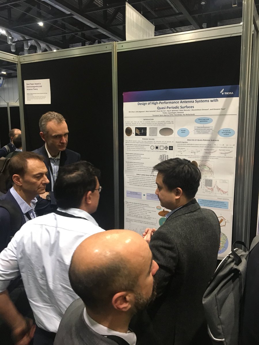Jakobrdl's tweet photo. Ohh, by the way, the seventh #TICRA paper is also nominated as Best Paper at #EuCAP2018 and therefore presented once more in the poster session. #EuCAP #Conference #Space #Antenna #Research https://t.co/Nk43TwQGvI