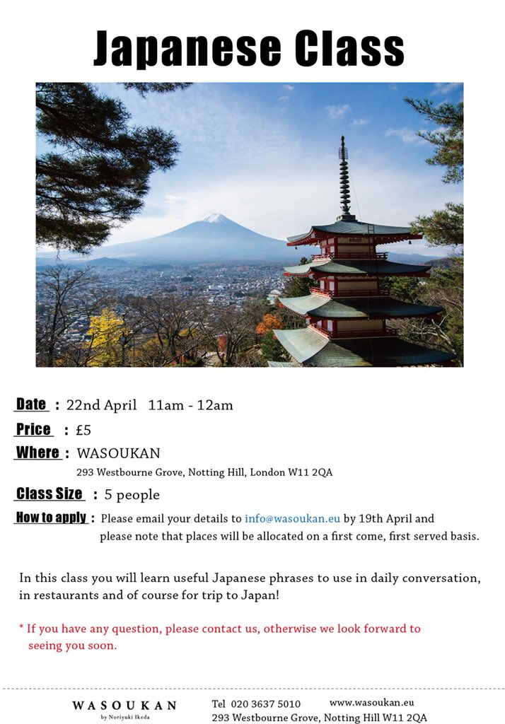 WasoukanEurope's tweet photo. .
Our events!!
If you're interneted in them,
please contuct us!!
.
.
.
info@wasoukan.eu
.
.
#wasoukan 
#wasoukaneurope 
#wasoukanlondon 
293 Westbourne Grove,
London,
W11 2QA

#event #japan #japanese #wasoukan #london #uk #unitedkingdom #tea #cafe #wagashi #sweets  #nottinghil https://t.co/Mab2sy1HyG