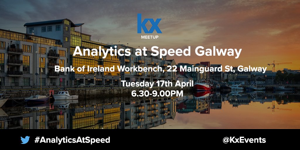 KxEvents's tweet photo. Galway #tech enthusiasts! Come talk agile analytics with us at our #KxMeetup next Tuesday and find out how we combine #BigData and speed with Kx. RSVP here: https://t.co/ljypi5cfjp  #AnalyticsAtSpeed #KxTechnology https://t.co/FySRN56yKX