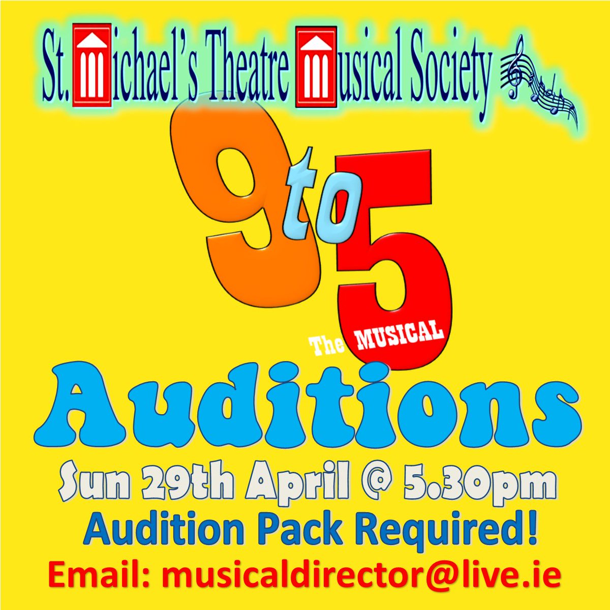 SMTMSshows's tweet photo. Auditions Announced for 9 To 5 - SMTMS 2018! :D
#9to5 #smtms #auditions https://t.co/sDoJRzG7cA