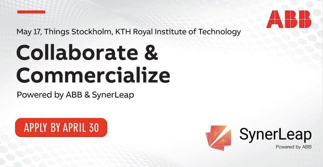 Seize the opportunity to win a joint funded project with ABB Technology Ventures and Synerleap. Application deadline is 30 April. Find out more and apply here!