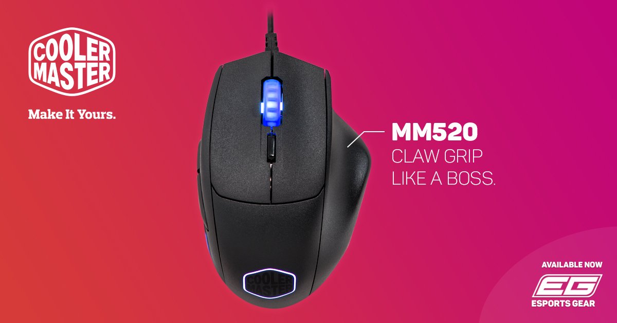 EsportsGearUK's tweet photo. Shoutout to @CoolerMasterUK for showing claw grippers some serious ❤️ with the MasterMouse #MM520!

✔️ Rubber side grips
✔️ 12000 DPI pro-grade sensor
✔️ Top-notch Omron switches
✔️ Ultra-durable PBT buttons
✔️ 3-Zone RGB backlighting

🐁 https://t.co/EXwP76KOag https://t.co/xhJiB3qwn0