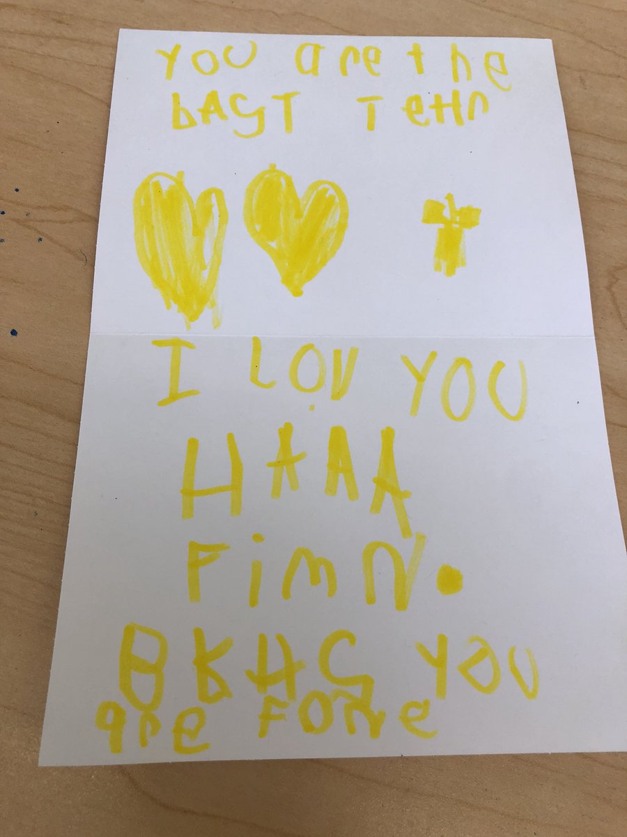 kandianderson19's tweet photo. Notes like this make my heart so happy! #Kindergarten #writingstation #promise2purpose @ZwinkKISD https://t.co/c3udzfZRUI