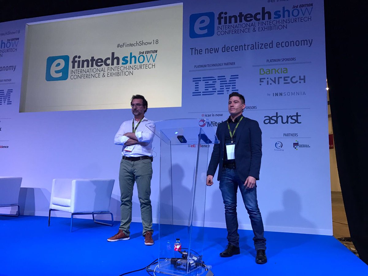 miteksystemsES's tweet photo. Muchas gracias a @fertxigan y a @aplazame por vuestra colaboración en el #eFintechShow18. 😜 https://t.co/N072Uk3VtC