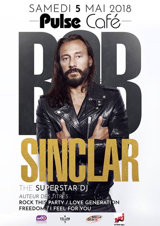 Le_PulseCafe's tweet photo. DATE À RETENIR !  @bobsinclar sera au #pulsecafe ce Samedi 5 Mai 🎶 https://t.co/rO5Hf43A56