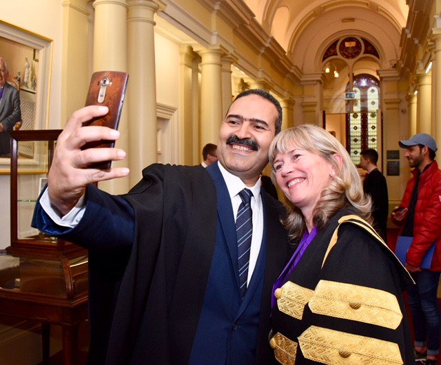 RCPI_news's tweet photo. ....and an obligatory selfie with the President @profmaryhorgan for our new members- Dr Mahmoud Sorour MRCPI (left) and Dr M Farhan Bashir MRCPI, both conferred at a ceremony @No6KildareSt this morning. Well done 😁 https://t.co/FleI9Sa3uW