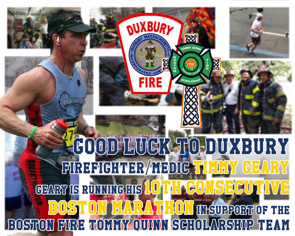 Can we get a retweet for DXFD’s own Timmy Geary who is running his 10th consecutive Boston Marathon in support of the Boston Fire Tommy Quinn Scholarship team!!  #bostonmarathon2018  #MarathonMonday