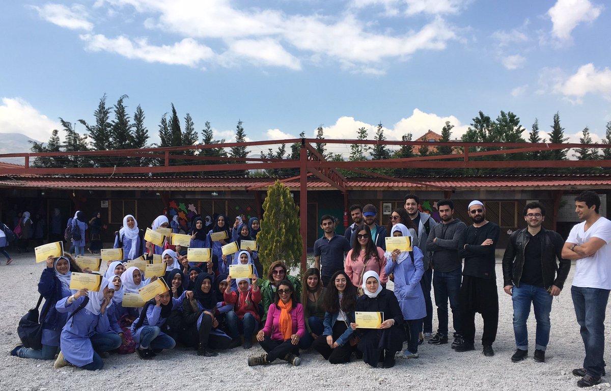 Energy_AUB's tweet photo. Our energy studies students visited with Dr. @Boom_Renewables the Malala School, a school for Syrian refugee girls, to conduct a mini workshop on „The Role of Environmental Awareness for the Energy Transition Process in Lebanon” @MSFEA_AUB @AUB_Lebanon https://t.co/qT4okOH4Ms