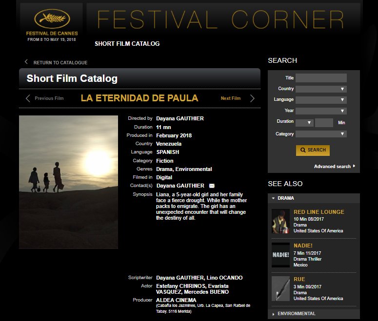 Festivale_ando's tweet photo. Los amigos del corto venezolano @eternidaddPaula están participando en la sección Short Film Corner de #Cannes2018
https://t.co/lZek1XcImv https://t.co/UqsPxd1jmA