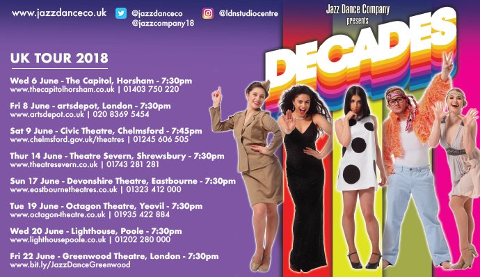 Join <a href="/JazzDanceCo/">Jazz Dance Company</a> as they take you on a journey through the decades from the glamour of 1920s Hollywood to the 20th centuries and present day. Capturing the essence of our changing eras through a range of dance styles. Book tickets at jazzdanceco.uk @JazzCompany18