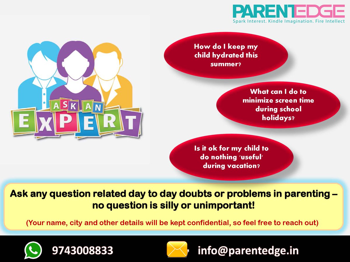 ParentEdge's tweet photo. #AskanExpert #ParentingQuestion #ParentingQuery #Parenting #ParentEdge #Query #Summer https://t.co/i72NYJFg4n