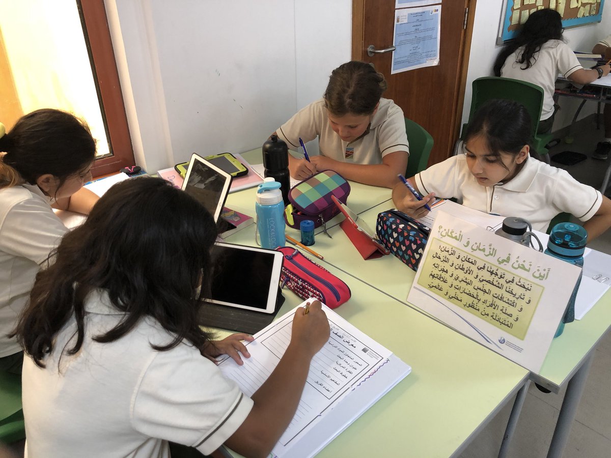 GISArabic's tweet image. Grade 5 Arabic B students are inquiring and learning about their Exhibition issues in Arabic. Also translating their UOI, central idea , lines of inquiry and key concepts in their Exhibition folder. #GCS2018PYPExhibition @GCSPYPCor @Jane_Gaughan @GCSPYPG5
