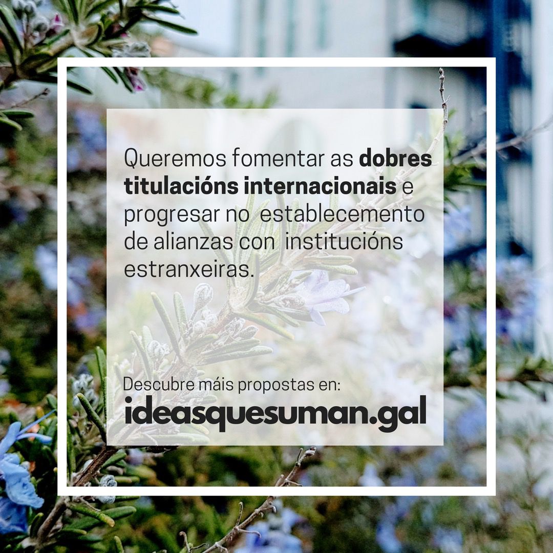 ideasquesuman's tweet photo. ✅ Estes son algúns dos obxectivos e medidas da nosa oitava liña estratéxica: Internacionalizar a Universidade, internacionalizar ao noso estudantado. Podes consultalas todas en https://t.co/8uvvwEgLAA https://t.co/t5ocwRtKTz