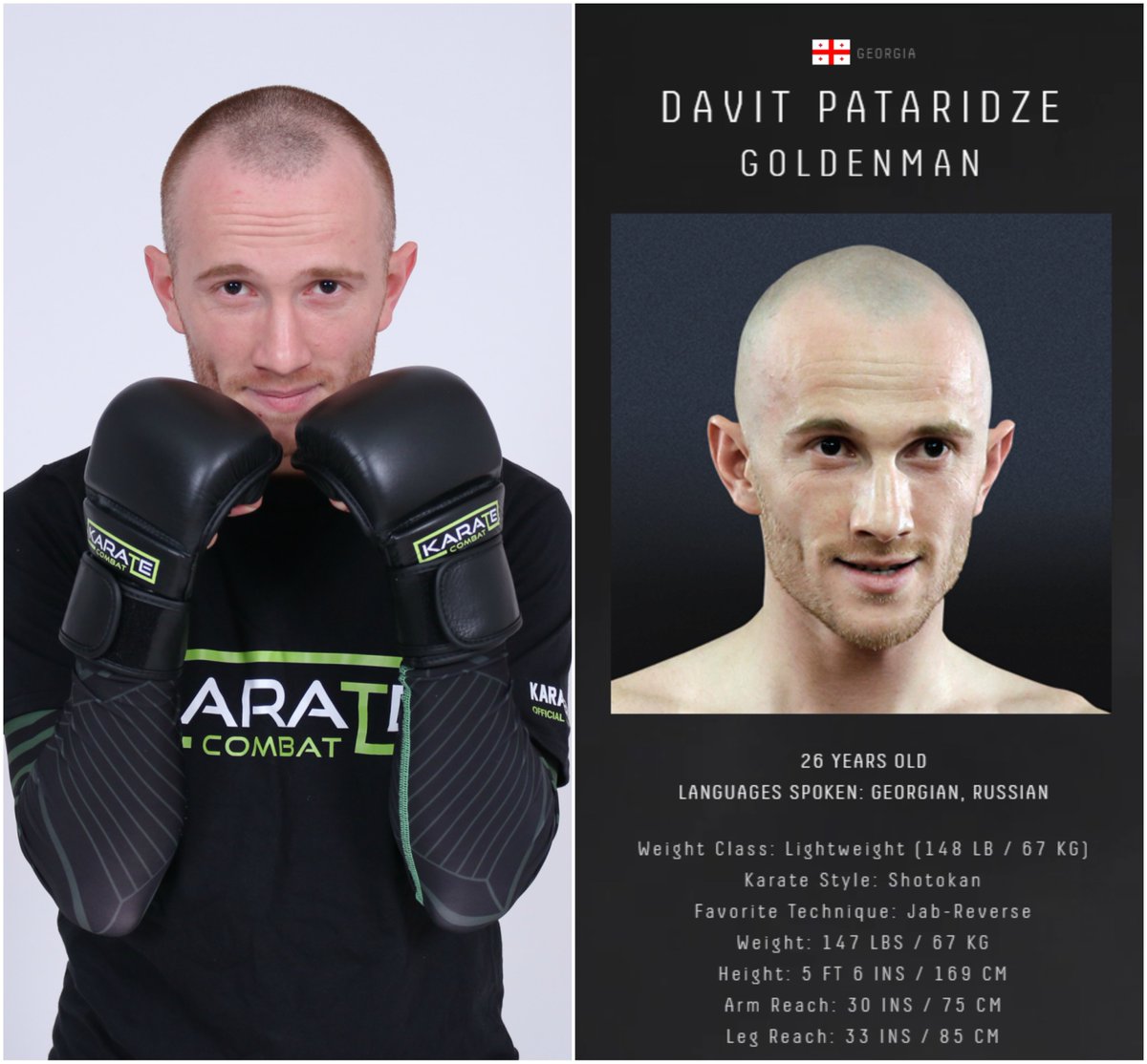 @Karate_Combat Fighter Davit Pataridze #GoldenMan👊 is getting ready to bring fire on Pit 🔥🔥🔥 New era of action karate is beginning right now! Stay tuned and follow #GoldenMan on Facebook and Instagram @datapataridze13