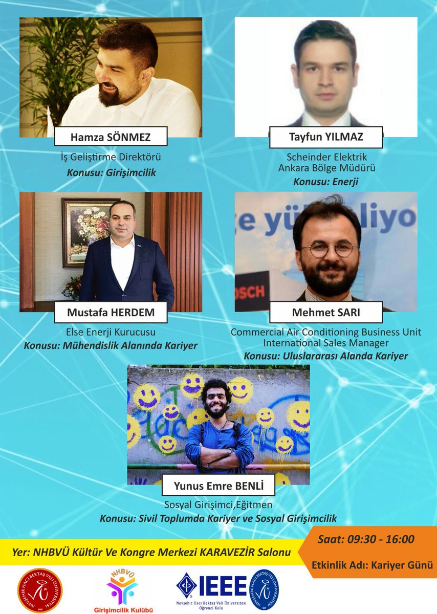 Havalar ısınınca yeniden kampüs ziyaretlerinin zamanı geldiyse demek ki :) 17 Nisan'da Nevşehir'de <a href="/ieeenevu/">IEEE NEVU Öğrenci K.</a> 'nun organize ettiği Kariyer Günleri'nde olacağım.