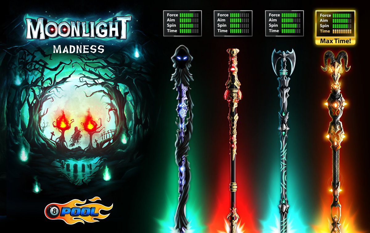 8 Ball Pool On Twitter The Moonlight Cue Collection Is Now Available In 8ballpool And We Want To Know Which One Of These Is Your Favorite