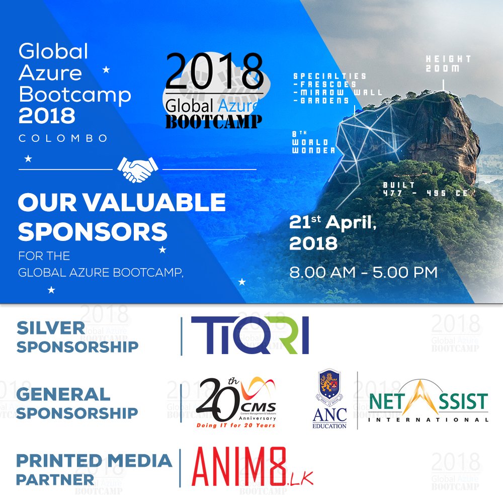 prajapriya's tweet photo. Our valuable sponsors... Thank you very much for your support.
We are still looking for sponsors. for more information, Please visit,
Web : https://t.co/sqgNZjW7ZD
FB : https://t.co/e78XuDTbRL
#Azure #Community #Sponsorship
#tiqri #cms #anceducation #netassist #anim8 #anim8lk https://t.co/kninhBuE4N
