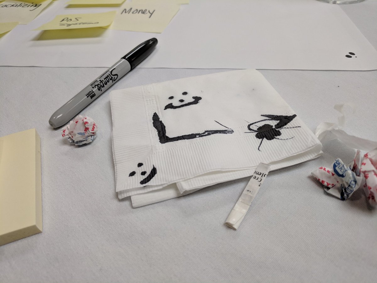 otherswise's tweet image. After a workshop that is loaded with reluctant actors and aggressive body language, some folk will leave coded messages to the facilitators. 

#practicenotes