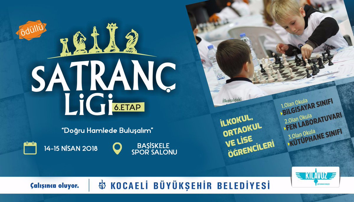 klavuzgenclik's tweet image. Satranç Ligimizin 6. Etabında &quot;Doğru Hamlede Buluşalım&quot;
🗓️ 14-15 Nisan Cumartesi
🕢10.30 
🏫Başiskele Spor Salonu
#Chess #checkmate #chessfans #playing #time #world