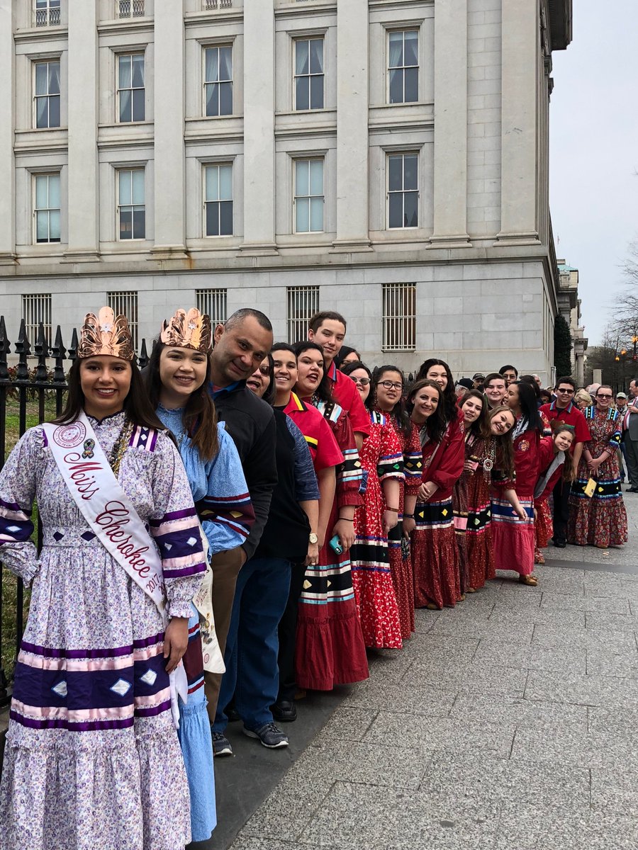 Spotted in DC: the #CherokeeNationYouthChoir visiting the <a href="/WhiteHouse/">The White House</a>. If you’re in DC this weekend, see them perform traditional songs in Cherokee at noon &amp; 2pm this Friday, Saturday &amp; Sunday at <a href="/SmithsonianNMAI/">National Museum of the American Indian</a> as part of #CherokeeDays. <a href="/CherokeeNation/">Cherokee Nation</a>