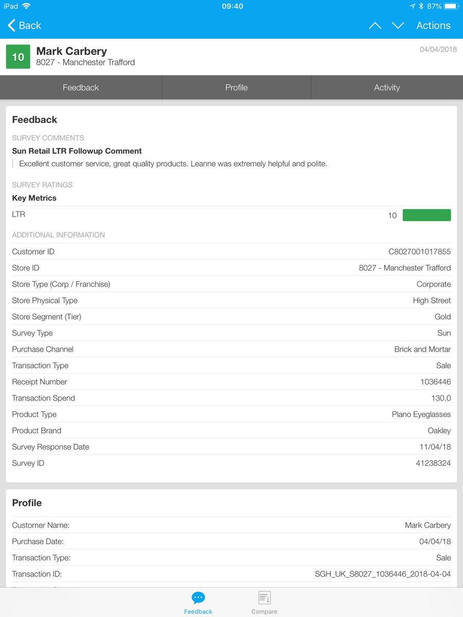 Well done <a href="/BoothLeann/">Leann Booth</a> for you NPS! 10! #nps #customerservice