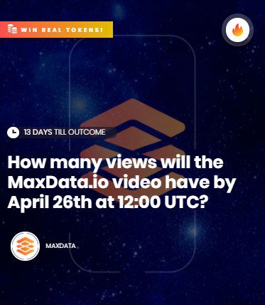MaxData_IO's tweet image. How many views will the Maxdata video have by April 26th at 12:00 UTC? 
Predict now and you could win real #MXD &amp;amp; #STX #tokens!🔥🔥🔥🔥
&amp;gt;&amp;gt;&amp;gt;&amp;gt;&amp;gt;bit.ly/2HteuUj