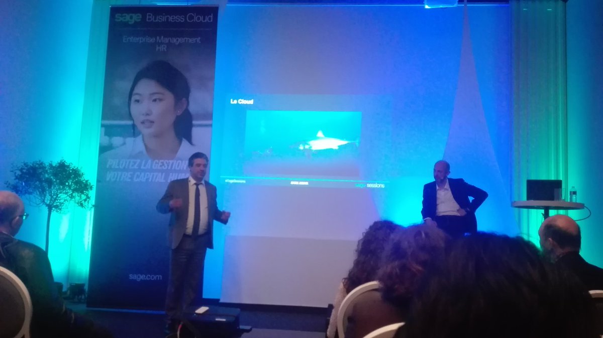 PrimonClaire's tweet photo. «Nous devons regarder le Cloud en face, pour ne pas se faire manger» @orenaud #SageBusinessCloud #SageSessions https://t.co/jn9hawLBtB