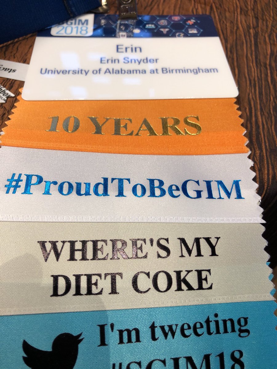 ekdsnyder's tweet image. Nice of #SGIM18 to make me my own badge this year #imighthaveaproblem