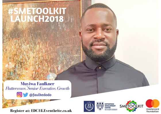 SMEToolkitNG's tweet photo. #MeetOurSpeaker for #SMETOOLKITLAUNCH2018
Muyiwa Faulkner
Senior Executive, Growth, Flutterwave: Contributing to building a company of affluence in the Nigerian FinTech space
Be a part of the @SMEToolkitNG movement.
Register at: https://t.co/3Ny7hZAQkG https://t.co/PPc3g6letb