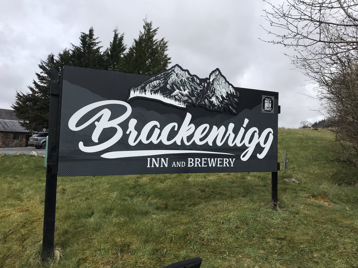 HHSignDisplay's tweet photo. @Brackenrigg_Inn - Various new signage for the inn and brewery. Folded Dibond trays complete with @MimakiEurope JFX200 prints and CNC routered text and logo https://t.co/vqaPRXmW6Q