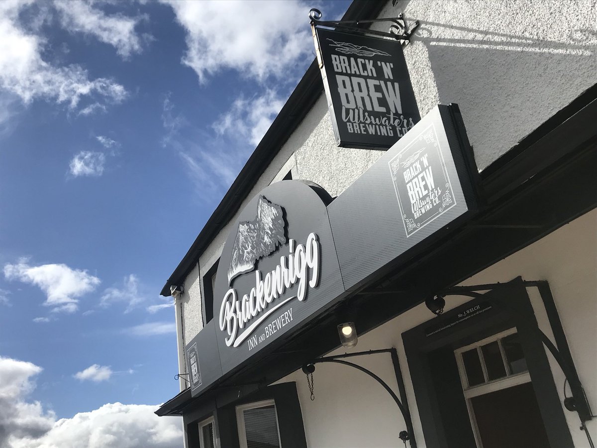 HHSignDisplay's tweet photo. @Brackenrigg_Inn - Various new signage for the inn and brewery. Folded Dibond trays complete with @MimakiEurope JFX200 prints and CNC routered text and logo https://t.co/vqaPRXmW6Q