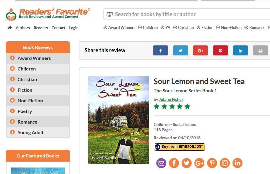 JulaneFisher's tweet photo. Awarded Readers’ Favorite® 5-star review! Releases April 20 https://t.co/BMHKk5pX9D
#middlegrade #childrensbooks #kidsbooks #middleschool #teacherlife #ComingSoon #NewReleases #goodreads #BookWorm #librarylife #sourlemon #sweettea #TouchPointPress #SouthernCharm https://t.co/T2Y8Fsz5Hf