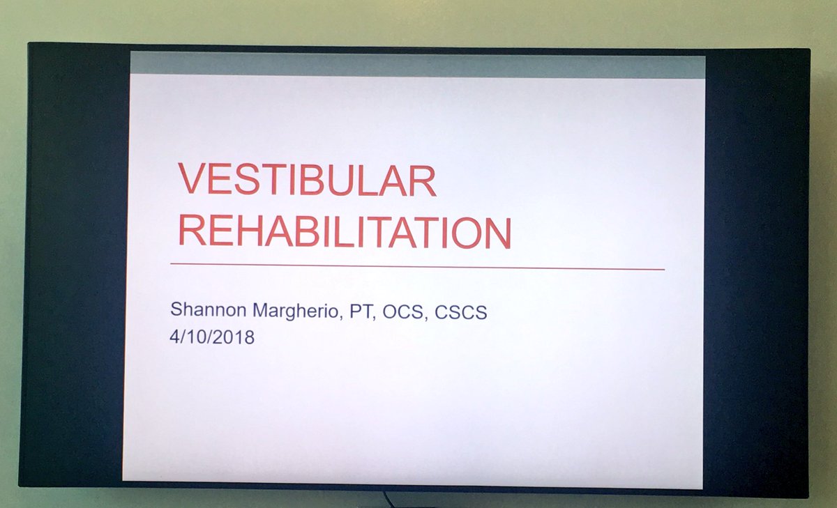 Awesome guest lecture from @shanflurry on #VestibularRehab @CMsportsmed @ChildrensMercy