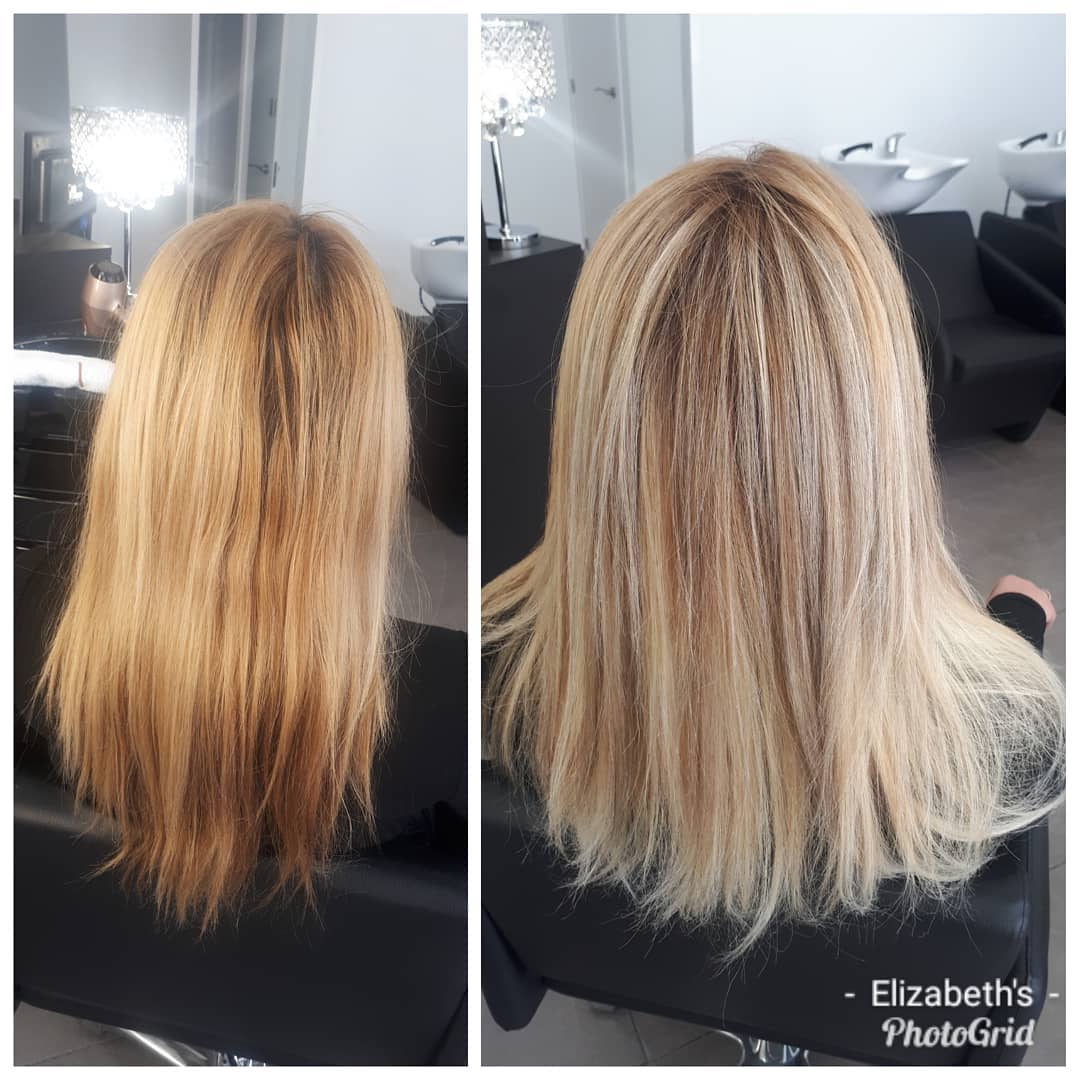 pelu_elizabeth's tweet photo. Antes con el cabello en tono dorado y después de color , mechas balayage conseguimos tonos más rubios y claros en su cabello.
#balayage #mechasbalayage
#kincrem #kinblond #kincosmetics #colorhair #color #rubia #blondehair #FelizJueves #look #lookofday #happyday #clientafeliz https://t.co/c3e2tgtPjs