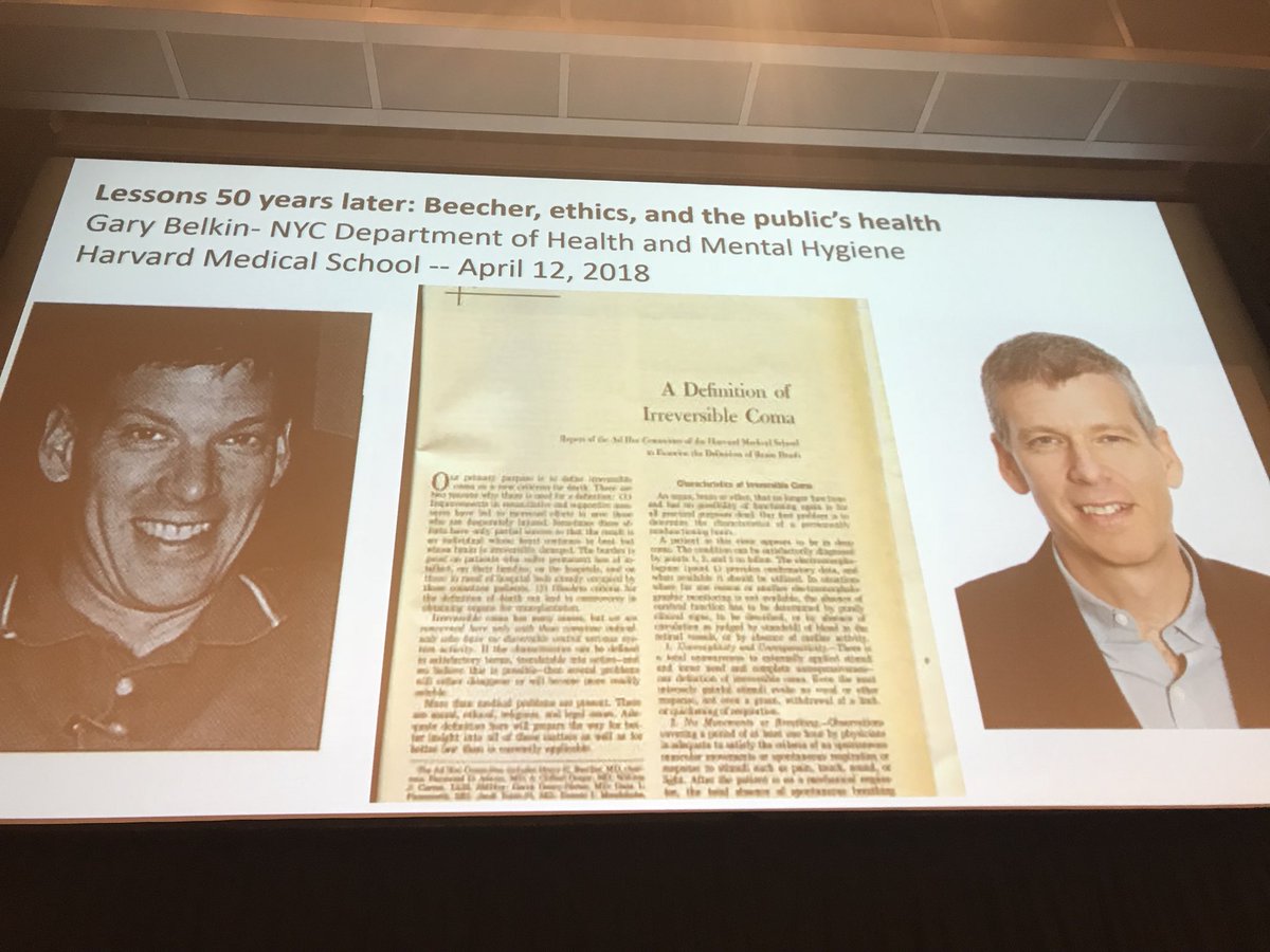 HMSbioethics's tweet photo. @nycHealthy commissioner @DrGaryBelkin: Beecher still matters in talking about our uncertainty around #DefiningDeath at #HMSABC https://t.co/wS5vQ7H9IF