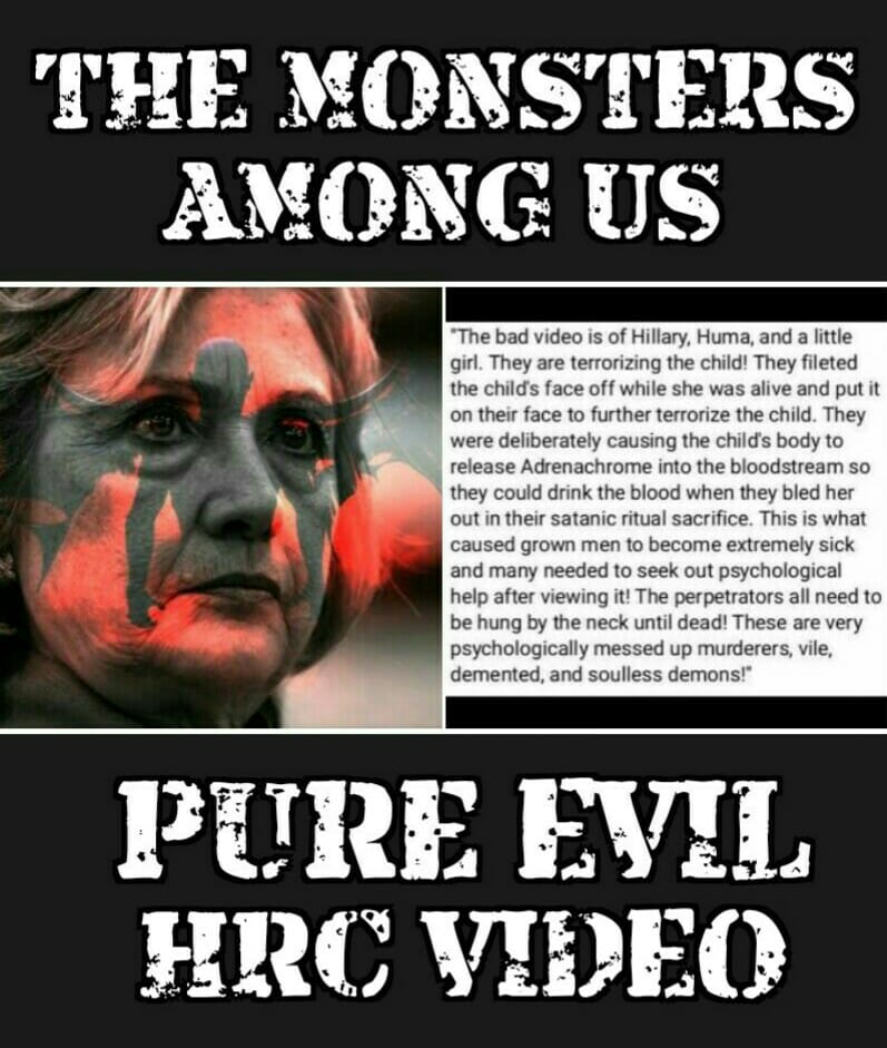 OfDorthy's tweet photo. Very sad to post this, but it must be told. @HillaryClinton #Huma #QAnon #EpsteinIsland #ReleasetheVideo #PUREEVIL #ThereisaHELL #HRCVideo https://t.co/nvFrXZUkP4