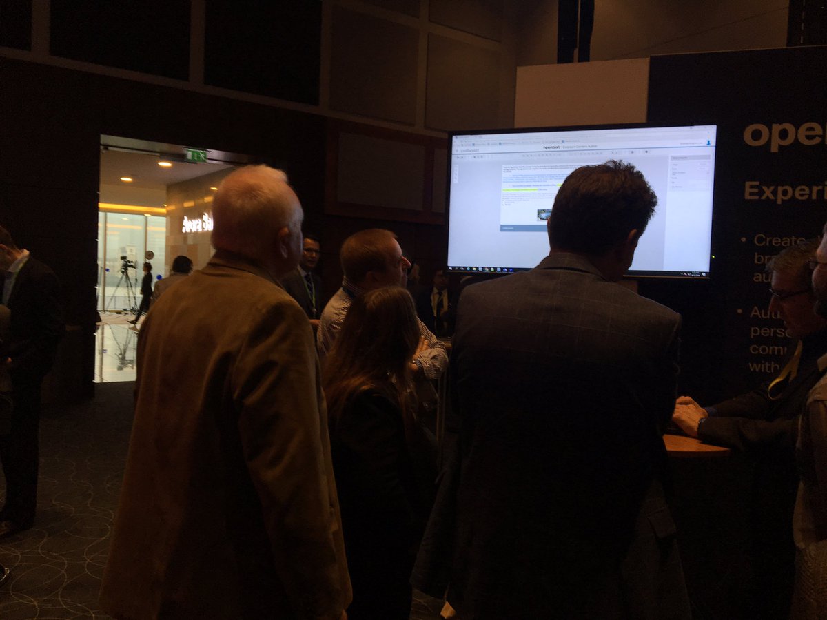 chrisaskland's tweet photo. Constantly busy booth at #OTInnovate Experience pod, check out Exstream EP4 @OTExstream https://t.co/8xfbc6Eavb
