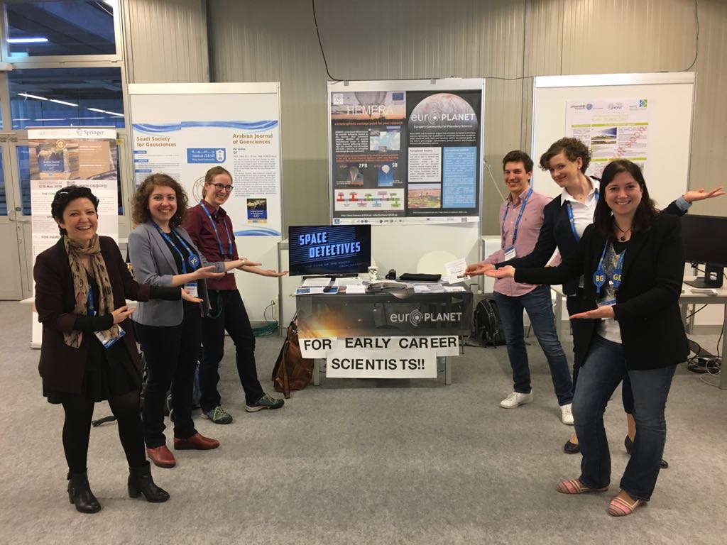 europlanetmedia's tweet photo. #EPEC network at #EGU18 enjoying the new space detectives video by @scienceoffice https://t.co/Fx2pdEDsMo