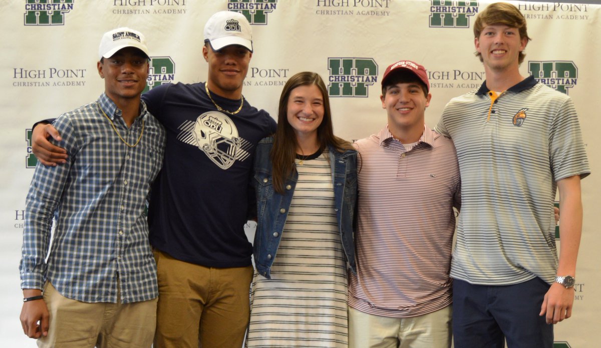 HPCA_Athletics's tweet photo. HPCA #signingday We are so proud of you!
Colin Best @Colin_Best_11
⚾️ @UNCGBaseball
Lance Boykin @LanceB_1
🏈 @ODUFootball
Chance Clency @cBi11y
🏈 @STAHawks
Copeland Petitfils @ecpetitfils
🏈 @HSCathletics
Grace Young #graceyoung
🙂@clemsonsoftball https://t.co/GMfr2UXDyr