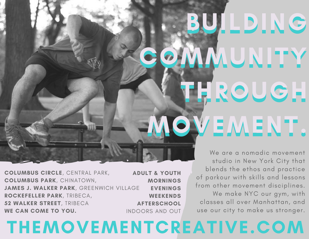 MoveCreativeNYC's tweet photo. Conditioning Through Movement? Primal Fitness? Maybe Parkour Fundamentals? This spring, so many choices. Find your class: https://t.co/bQFh2oULvy https://t.co/LqFC8KLRTc