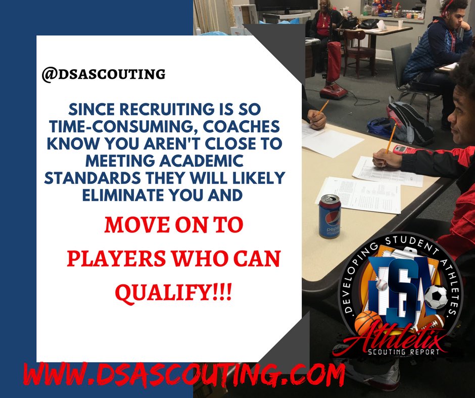 DsaScouting's tweet photo. 💡Be a HIGH SCHOOL STUDENT 📚 so you can be a COLLEGE STUDENT-ATHLETE ⚾️🏀🏈🏐 No Grades= Someone else’s opportunity #dsacertified #beevaluated #beseen #recruiting #highschool #athletes #college #theprocess #athletics #evaluation #profiles #databases #athleticrecruitingservices https://t.co/ODbtJ3ycAU