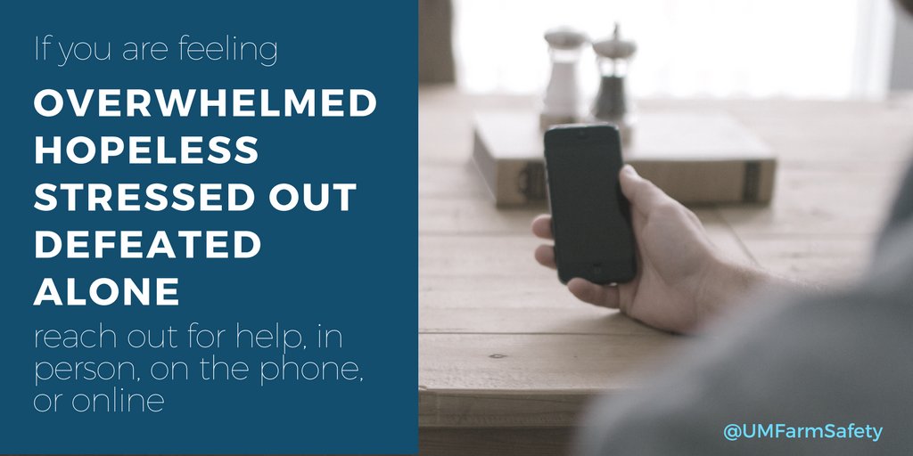 UMfarmsafety's tweet photo. It's been a rough spring in Manitoba, for a number of reasons. If you are feeling like it's too much, there are people to talk to - online, on your phone or in your community @MFRSS @planfarmsafety @endstigma @domoreag #free #MentalHealthMatters #rural https://t.co/pVxELbsxRv
