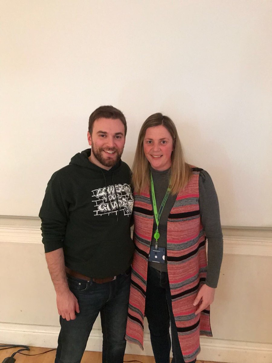 Wellbeingcolleg's tweet photo. One of our team with Jonny Benjamin MBE! What an amazing guy!! We are extending our great College team and have such awesome partners working with us. Have a great day students! #happyteam #wellness https://t.co/cIGKIS9InC